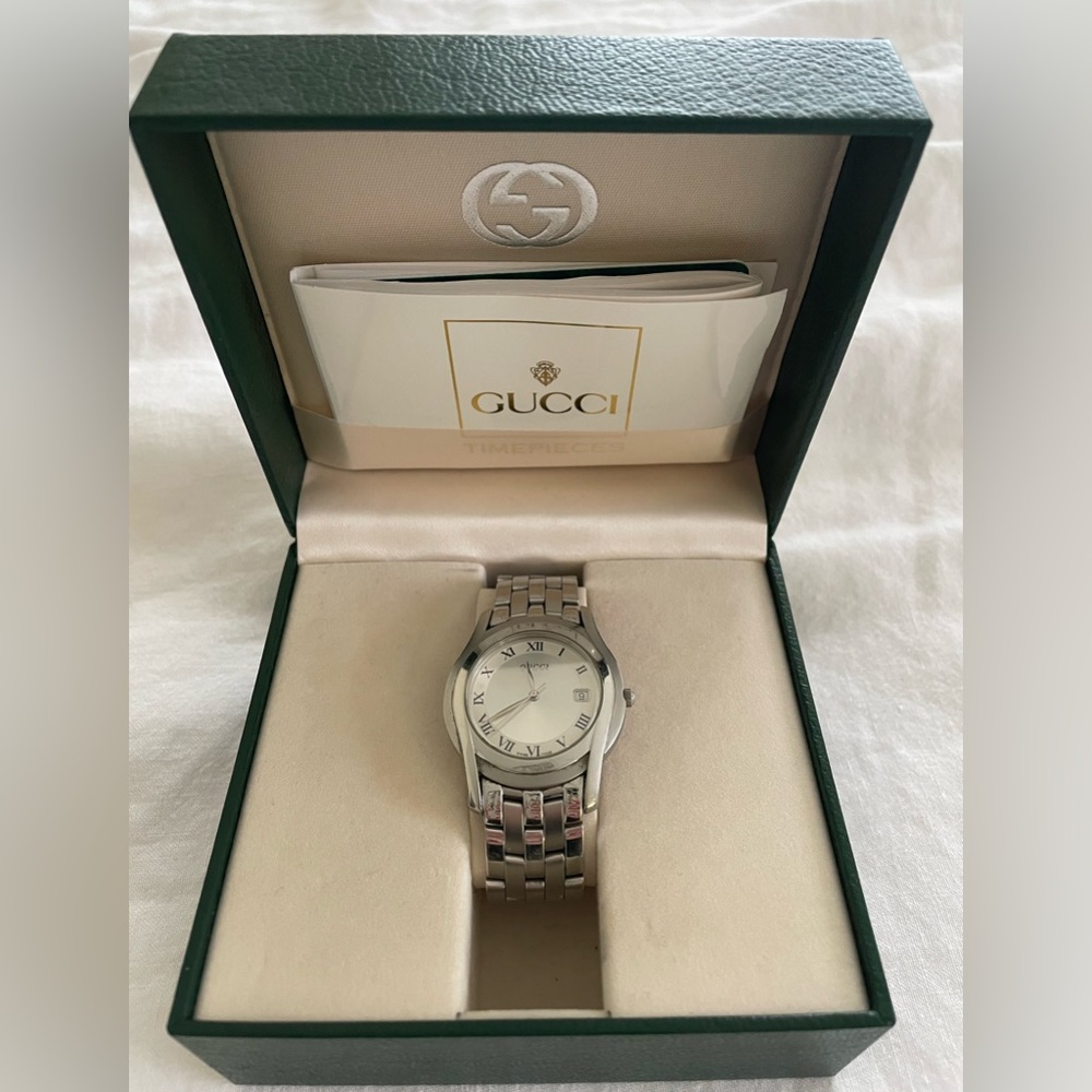 Gucci watch 5500M 34mm unisex silver
